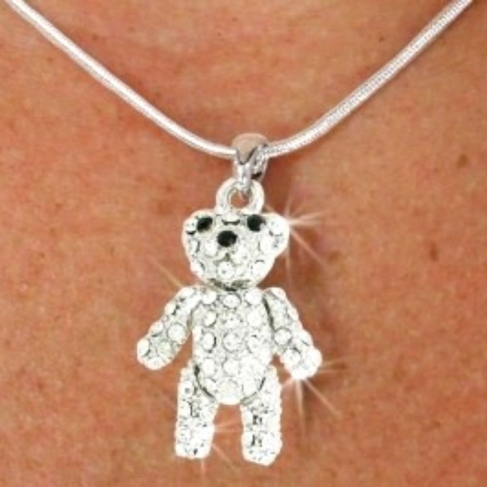 Teddy Bear Crystal Necklace
